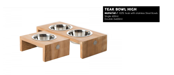 51DN Dinner Bowl Teak High Futterstation