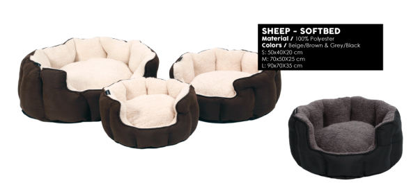 51DN Sheep Softbed - Grey / Black Größe