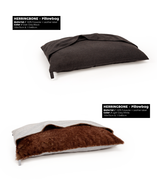 51DN Herringbone Pillowbag- Dark Grey/Black Größe