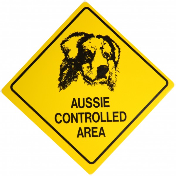 Australian Shepherd Aufkleber - Aussie Controlled Area