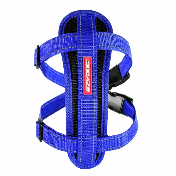 EzyDog Chest Plate Geschirr (incl.Autogurt) - blau Größe