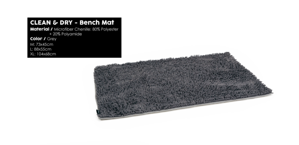 51DN Clean & Dry Bench Mat Grey Größe