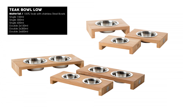 51DN Dinner Bowl Teak Futterstation Größe