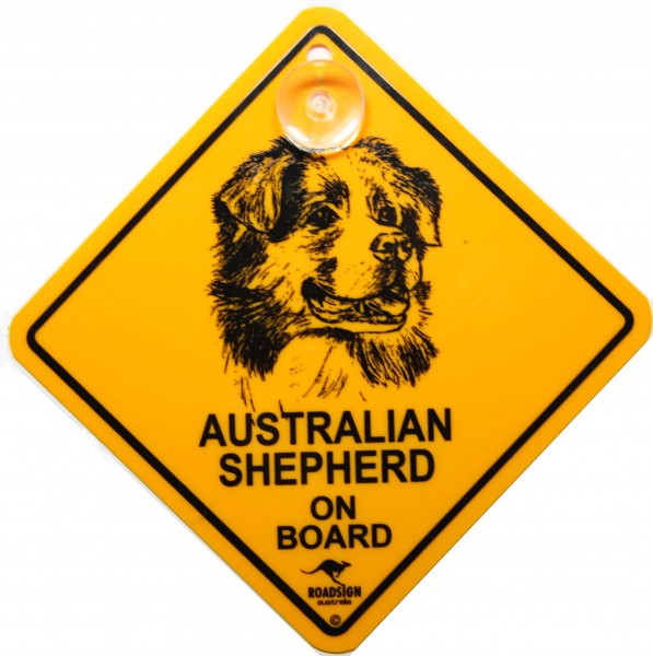 Australian Shepherd Autoschild mit Saugnapf