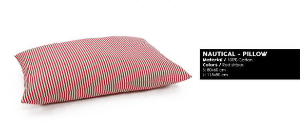 51DN Nautical Hundekissen - Red Stripes