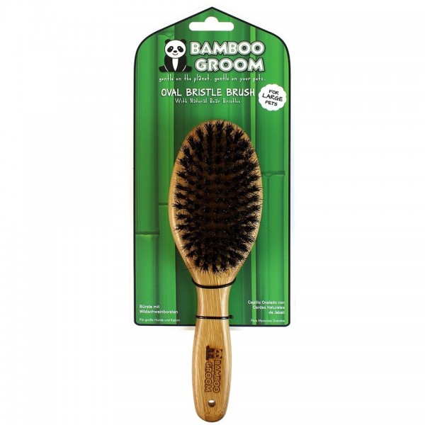 Bamboo Groom Bürste oval mit Wildschweinborsten Größe